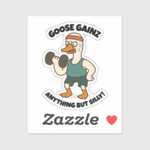 Gans Gainz – Grappige Gans Gym Workout Design Sticker