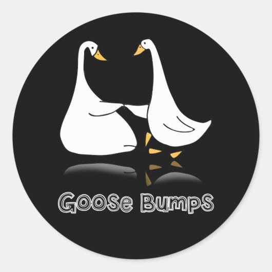 Gans Geborduurde Gans Bumps Gekke Gans Beste Vr Ronde Sticker (Voorkant)