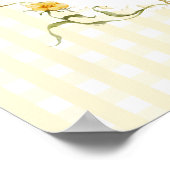 Gans Geslachtsneutraal Gingham babyshower welkom Poster (Hoek)