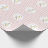 Gans Gingham Roze Cadeaupapier (Hoek)