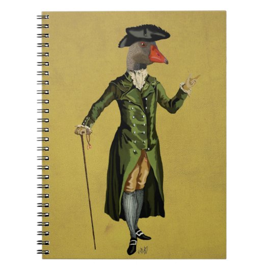 Gans in groene regencyjas 3 notitieboek (Voorkant)
