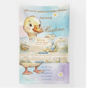 Gans is op komst Baby Shower vintage uitnodiging Spandoek