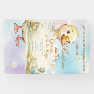 Gans is op komst Baby Shower vintage uitnodiging Spandoek