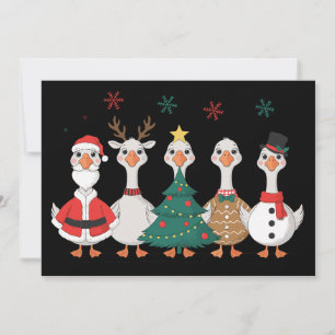 Gans Kerstmis Sinterklaas Rendier Sneeuwman Kostuu Kaart