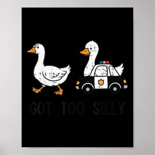 Gans Kreeg Te Dwaze Luizen Auto Grappig Dier Manne Poster