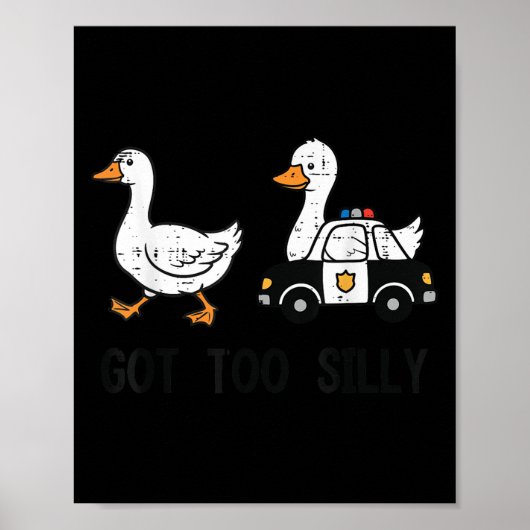 Gans Kreeg Te Dwaze Luizen Auto Grappig Dier Manne Poster (Voorkant)