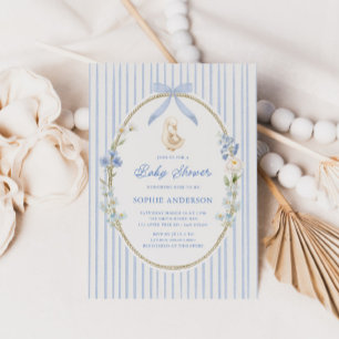 Gans Kuiken Cottage Blauwe Baby Shower Kaart