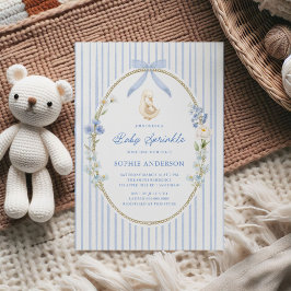Gans Kuiken Cottage Blauwe Baby Shower Uitnodiging