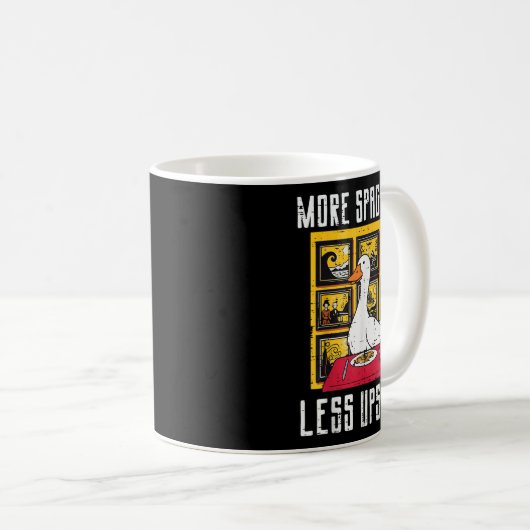 Gans Meer Spaghetti Minder Etti Grappige Dieren Ma Koffiemok (Voorkant rechts)