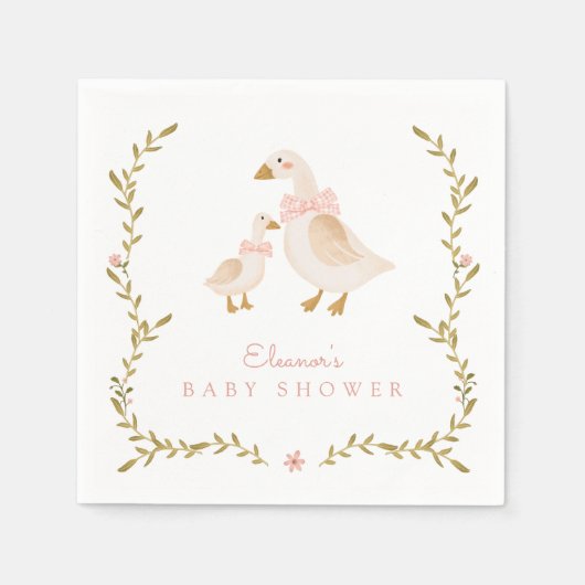  Gans Meisje Baby shower Servet (Voorkant)
