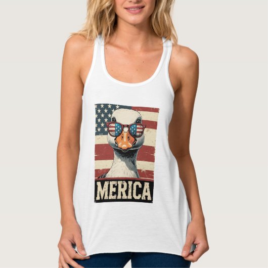 gans merica 4 juli patriottisch tanktop (Voorkant)