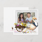 Gans met de Kaart van Pasen van de Foto van Eieren (Voorkant / Achterkant)