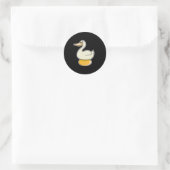 gans met gouden ei ronde sticker (Tas)