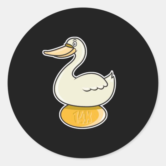 gans met gouden ei ronde sticker (Voorkant)