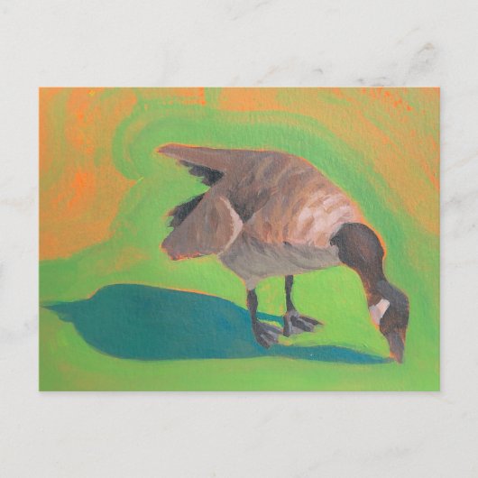 Gans met groen en oranje Briefkaart (Voorkant)
