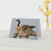 Gans met het Wenskaart van Kuikens Kaart (Gele Bloem)