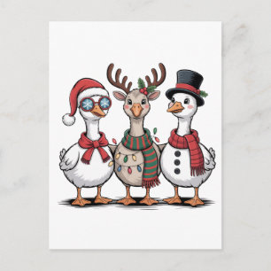 Gans met kerstmuts Kerstganzenliefhebbers Briefkaart
