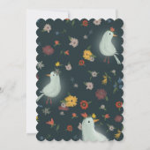 Gans met Waterverf bloemen Kaart (Achterkant)