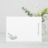 Gans met Waterverf bloemen Kaart (Staand voorkant)