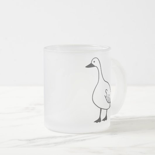 Gans Mok Frosted Glass Coffee Tea Cup voor cadeau (Voorkant rechts)