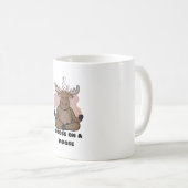 Gans op een Eland Dier Grappig Koffiemok (Voorkant rechts)