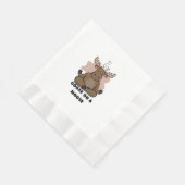 Gans op een Eland Dier Grappig Servet (Hoek)
