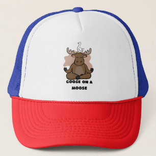 Gans op een Eland Dier Grappig Trucker Pet