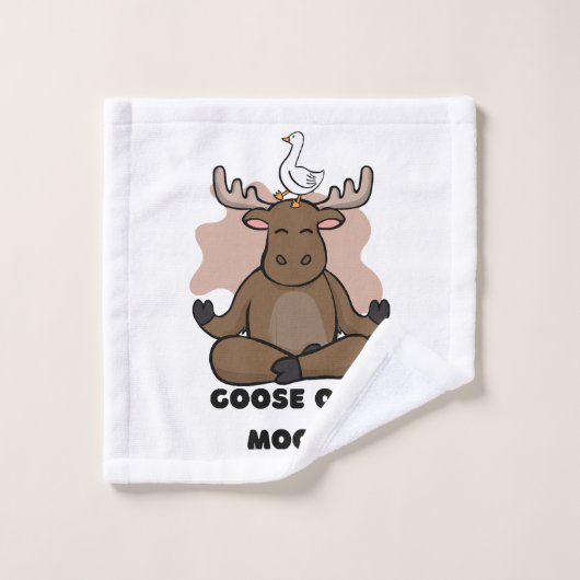 Gans op een Eland Dier Grappig Washandje (Wasdoekje)