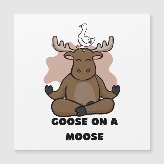 Gans op een Moose Dier Grappig (Voorkant)
