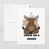 Gans op een Moose Dier Grappig Briefkaart (Voorkant / Achterkant)