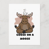 Gans op een Moose Dier Grappig Briefkaart (Voorkant)