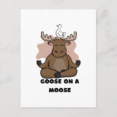 Gans op een Moose Dier Grappig Informatiekaartje (Achterkant)