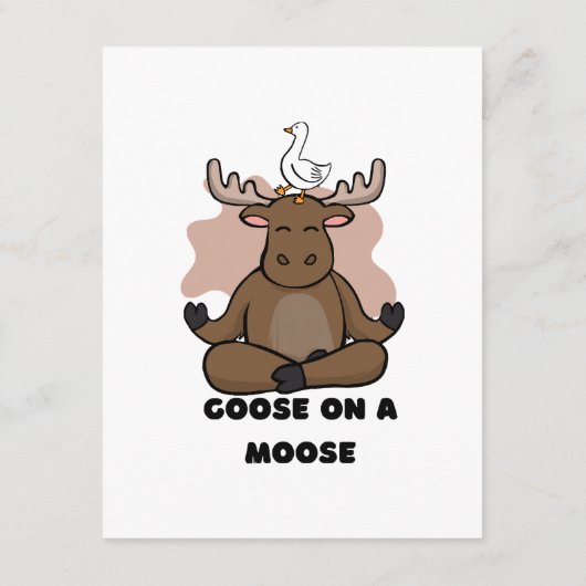 Gans op een Moose Dier Grappig Informatiekaartje (Achterkant)