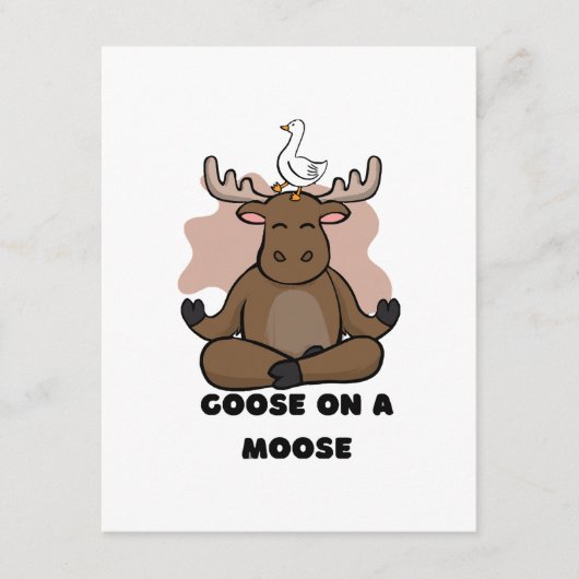 Gans op een Moose Dier Grappig Informatiekaartje (Voorkant)