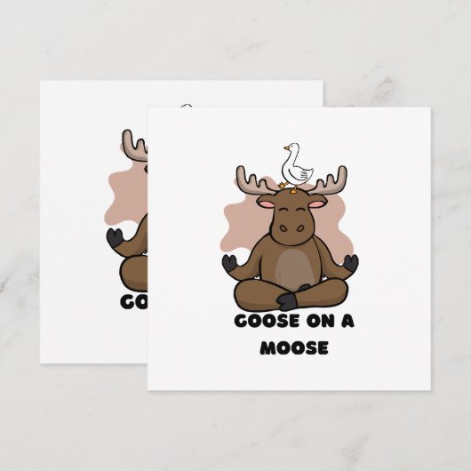 Gans op een Moose Dier Grappig Kaart (Voorkant / Achterkant)