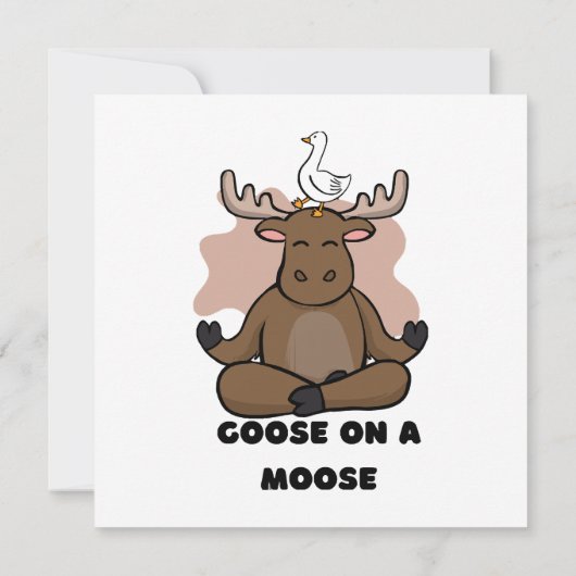 Gans op een Moose Dier Grappig Kaart (Achterkant)
