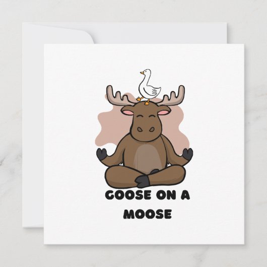 Gans op een Moose Dier Grappig Kaart (Voorkant)