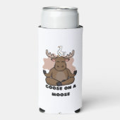 Gans op een Moose Dier Grappig Seltzer Blikjeskoeler (Seltzer Voorkant)