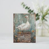 Gans op een nest briefkaart (Staand voorkant)