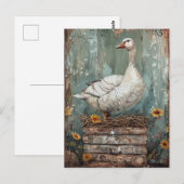 Gans op een nest briefkaart (Voorkant / Achterkant)