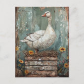 Gans op een nest briefkaart (Voorkant)