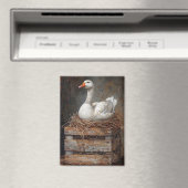 Gans op een Nest schilderij Magneet (Insitu (Vaatwasser))