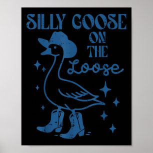 Gans Op Losse Cowgirl Vintage Cowboy Dwaze Mannen Poster