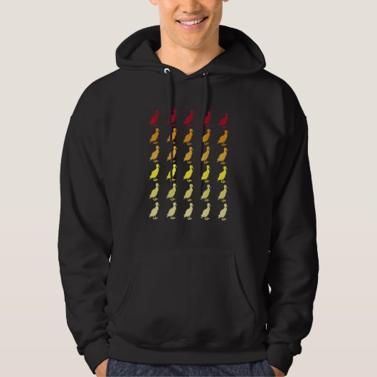 Gans Retro Dierenpatroon Hoodie (Voorkant)