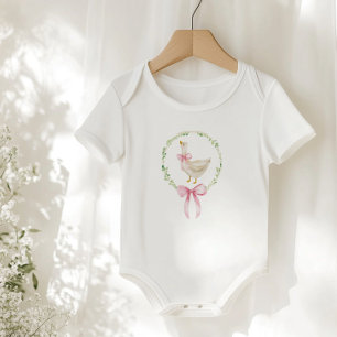 Gans Roze Elegante Strik Pastel Verjaardag  Romper