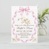 Gans Roze Stippen Baby Shower Kaart (Staand voorkant)