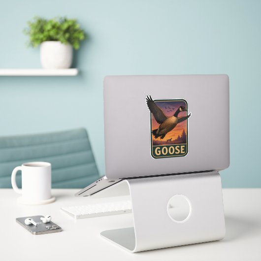 Gans Sticker (Laptop op bureau)