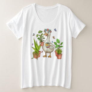 Gans Tuinieren Aangedreven door Planten & Koffie V Grote Maat T-shirt