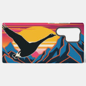 Gans vliegen bij zonsondergang samsung galaxy hoesje (Achterkant horizontaal)