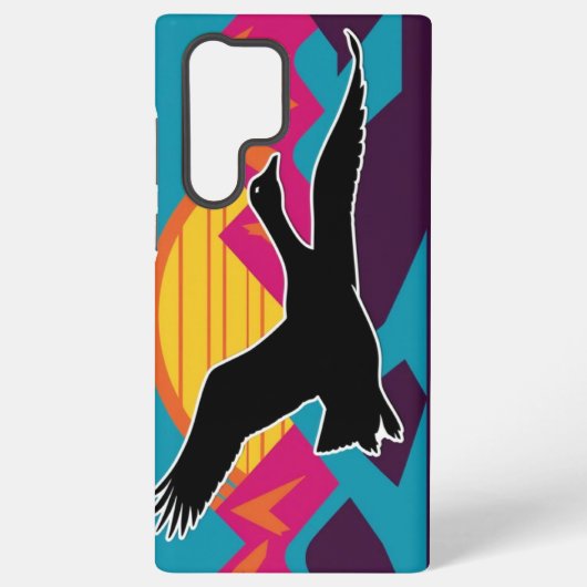 Gans vliegen bij zonsondergang samsung galaxy hoesje (Achterkant)